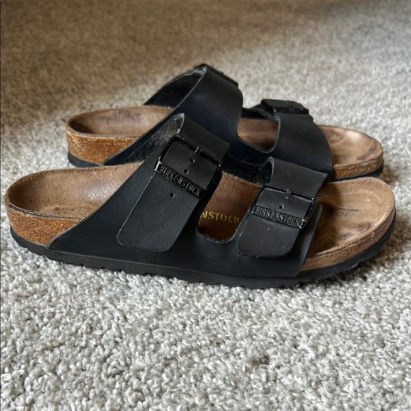 Birkenstock Black Sandals with Contoured Cork Footbed - Picture 2 of 5